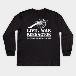 Civil War Reenactor Kids Long Sleeve T-Shirt